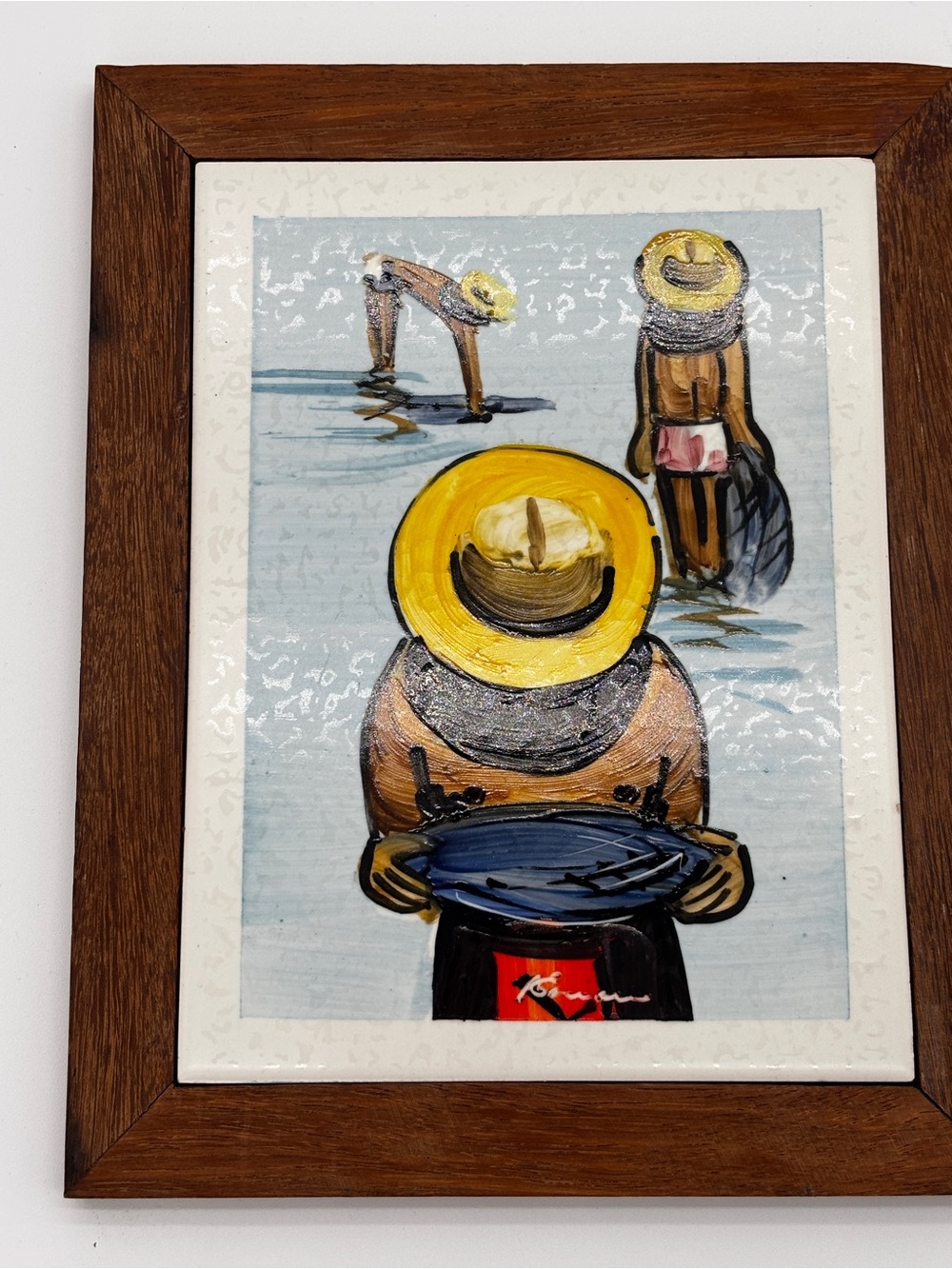 Home Art Wall Tile Print with Ocean Fishing Motif